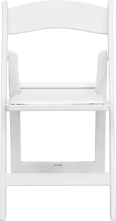 Hercules Folding Chair - White Resin - 2 Pack 800LB Weight Capacity Comfortable Event Chair - Light Weight Folding Chair