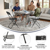 Hercules Series Plastic Folding Chair Black - 2 Pack 650LB Weight Capacity Comfortable Event Chair-Lightweight Folding Chair