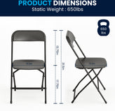 Hercules Series Plastic Folding Chair Black - 2 Pack 650LB Weight Capacity Comfortable Event Chair-Lightweight Folding Chair