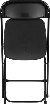 Hercules Series Plastic Folding Chair Black - 2 Pack 650LB Weight Capacity Comfortable Event Chair-Lightweight Folding Chair