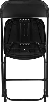 Hercules Series Plastic Folding Chair Black - 2 Pack 650LB Weight Capacity Comfortable Event Chair-Lightweight Folding Chair