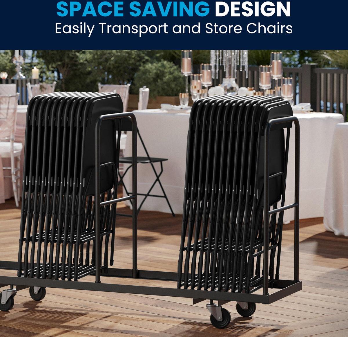 Hercules Series Plastic Folding Chair Black - 2 Pack 650LB Weight Capacity Comfortable Event Chair-Lightweight Folding Chair