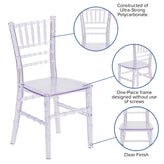 HERCULES Child Size Transparent Chiavari Chair – Durable Resin Kids Chair for Weddings, Parties & Everyday Use