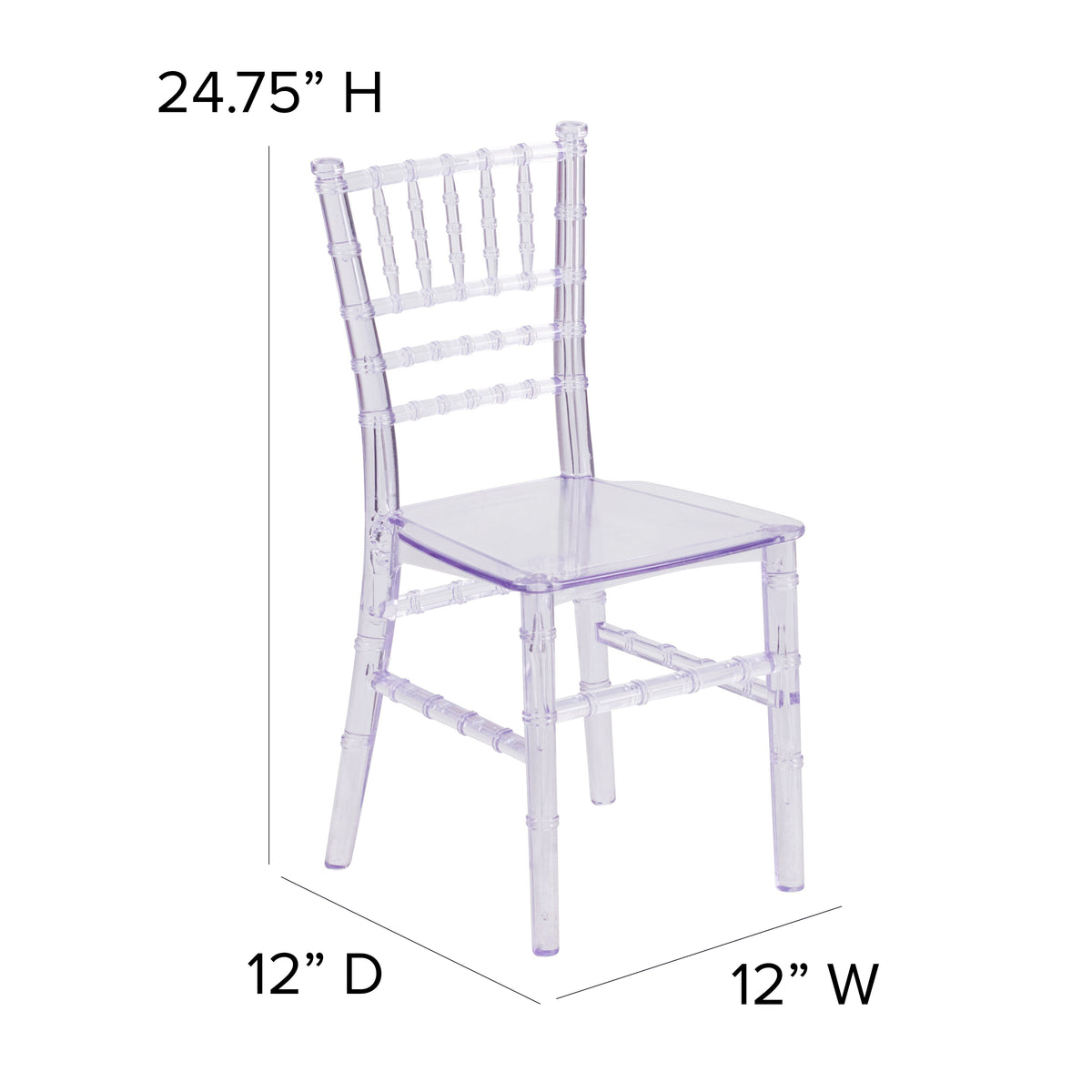 HERCULES Child Size Transparent Chiavari Chair – Durable Resin Kids Chair for Weddings, Parties & Everyday Use