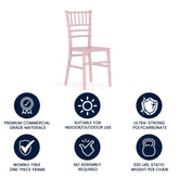 HERCULES Child Size Pink Chiavari Chair – Durable Resin Kids Chair for Weddings, Parties & Everyday Use
