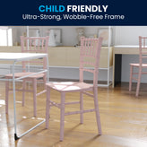 HERCULES Child Size Pink Chiavari Chair – Durable Resin Kids Chair for Weddings, Parties & Everyday Use