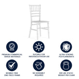 HERCULES Child Size White Chiavari Chair – Durable Resin Kids Chair for Weddings, Parties & Everyday Use
