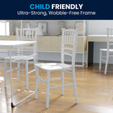 HERCULES Child Size White Chiavari Chair – Durable Resin Kids Chair for Weddings, Parties & Everyday Use