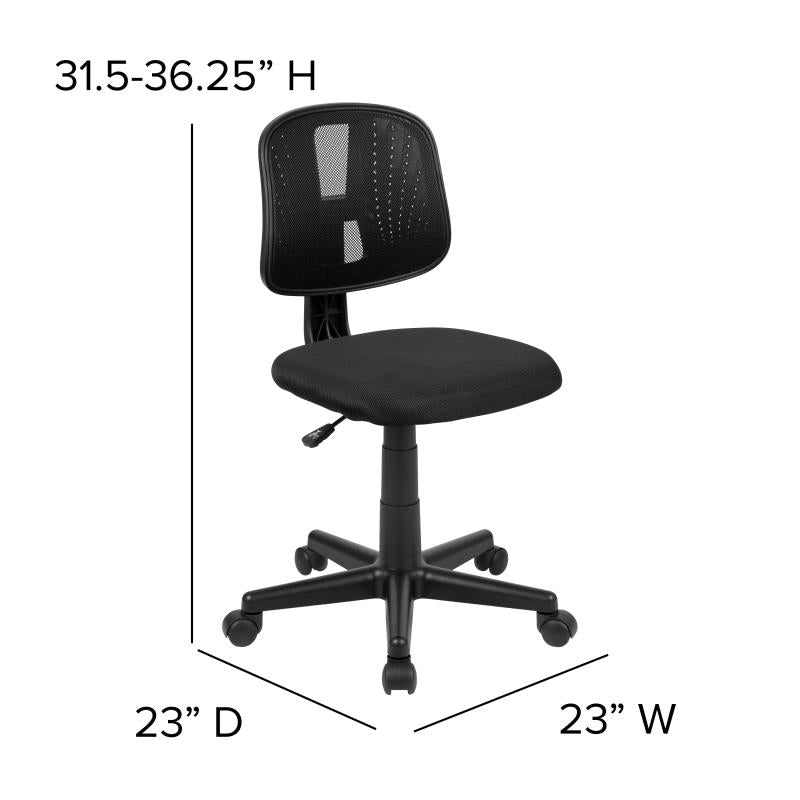 Fundamentals Mid-Back Black Mesh Swivel Task Office Chair with Pivot Back