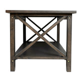 Jasper Farmhouse Style Solid Wood Coffee Table with Traditional X-Frame Design and Lower Shelf in Dark Gray