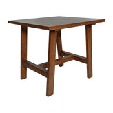 Eli Solid Wood Farmhouse End Table, Trestle Style Accent Table in Walnut