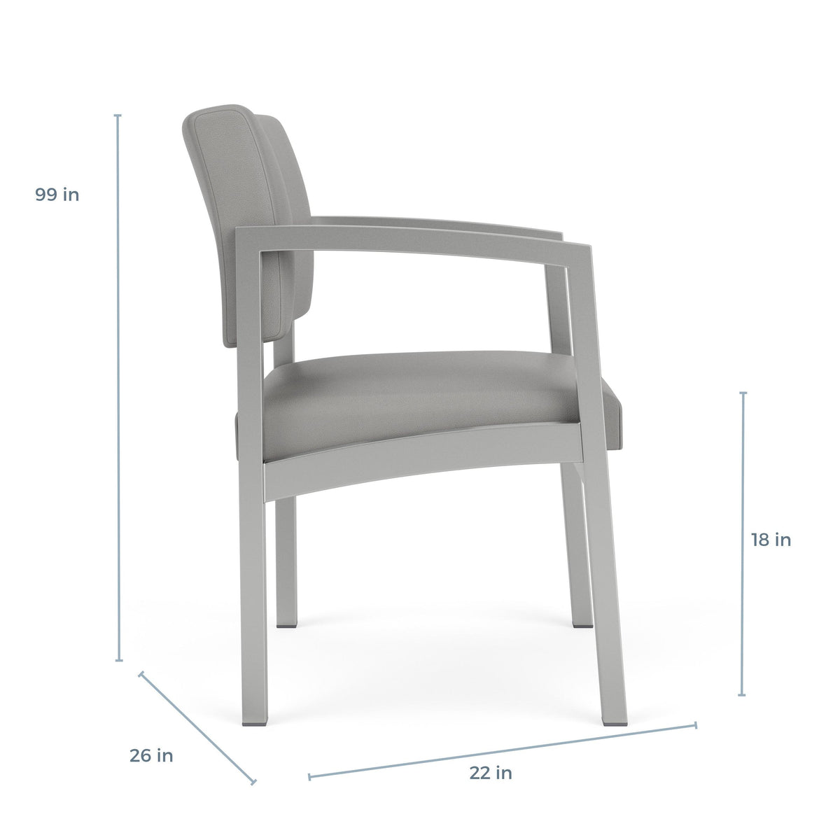 Lenox Steel Waiting Reception Guest Chair Metal Frame