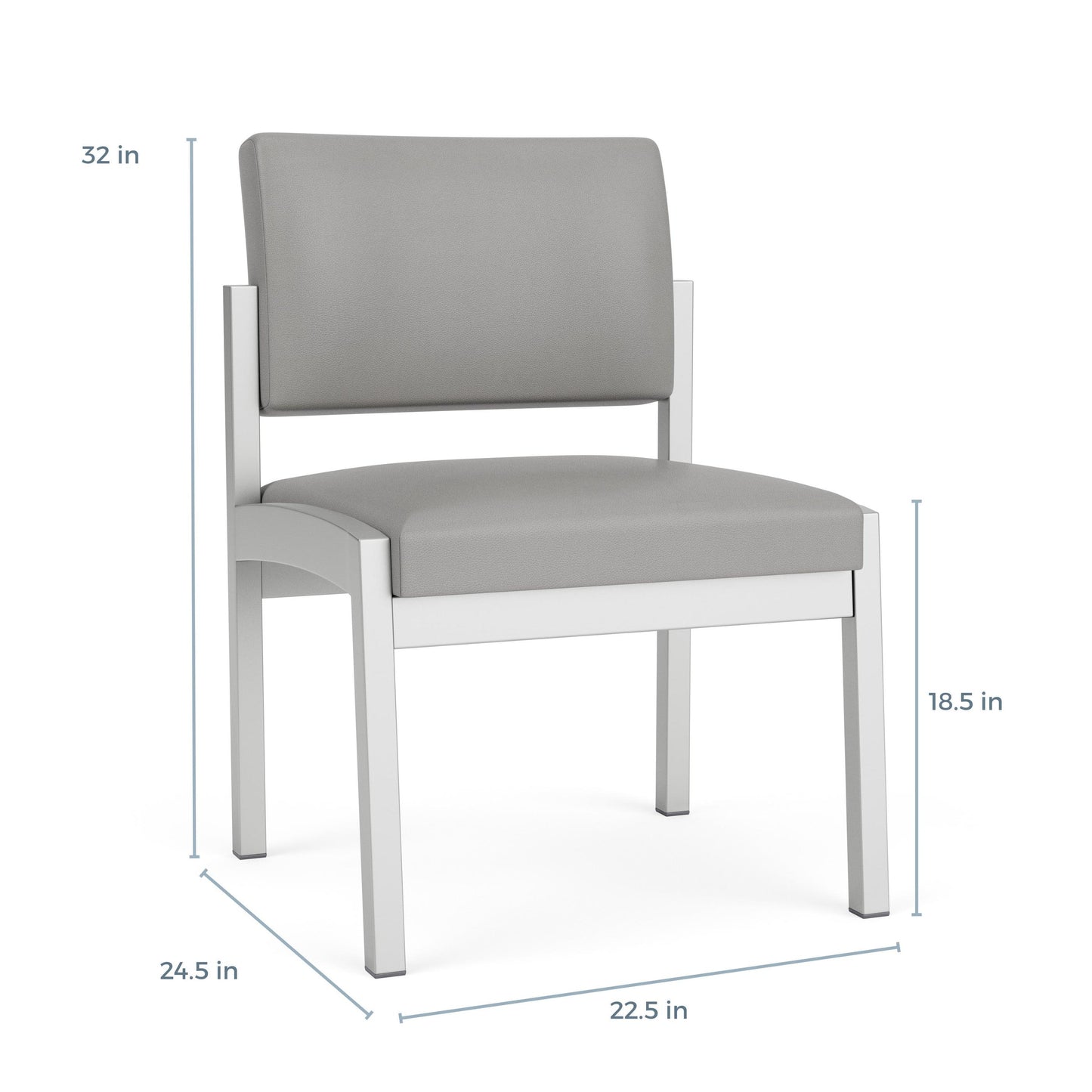 Lenox Steel Waiting Reception Armless Guest Chair Metal Frame