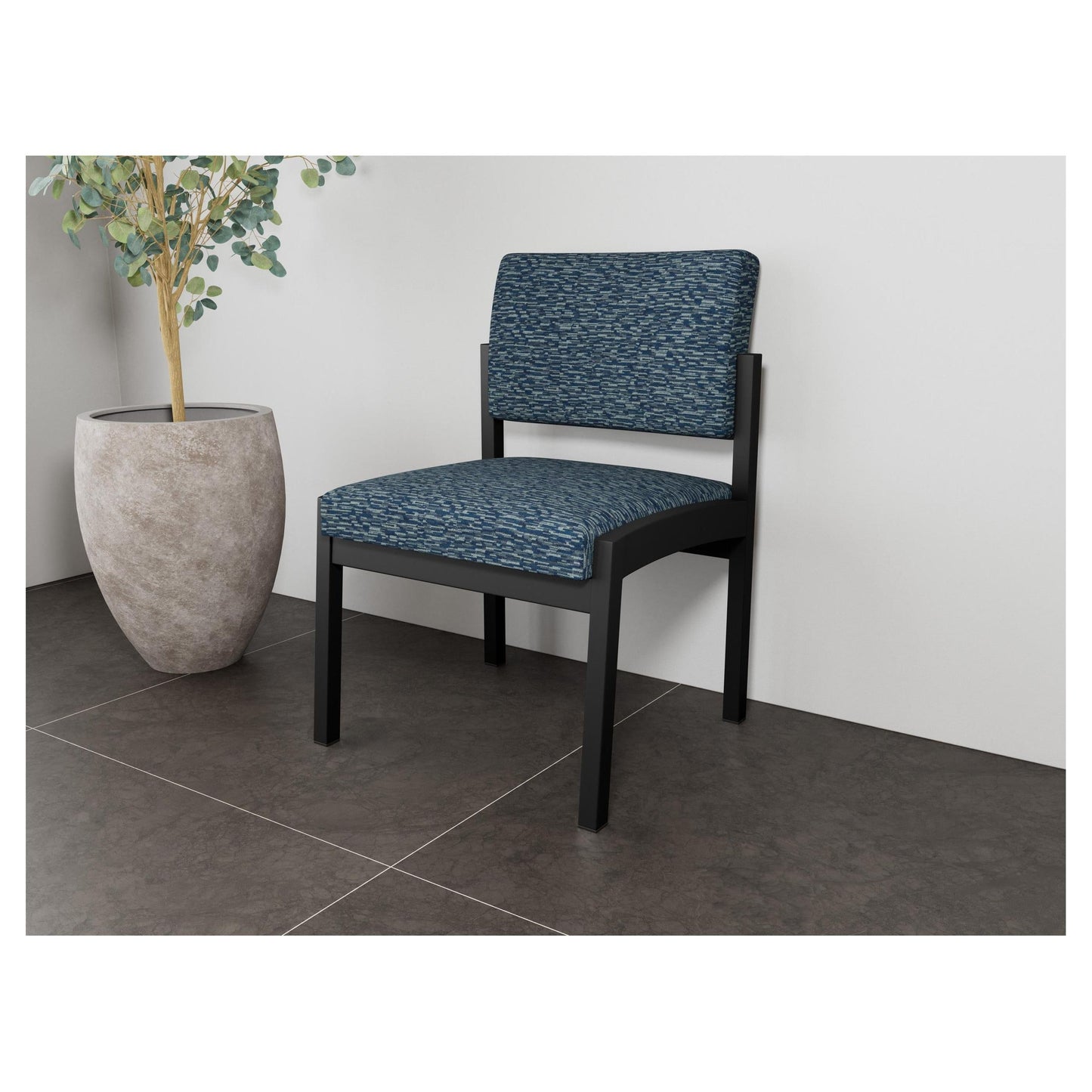 Lenox Steel Waiting Reception Armless Guest Chair Metal Frame
