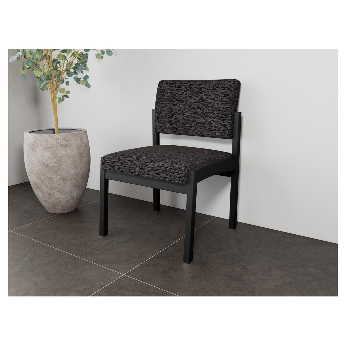 Lenox Steel Waiting Reception Armless Guest Chair Metal Frame