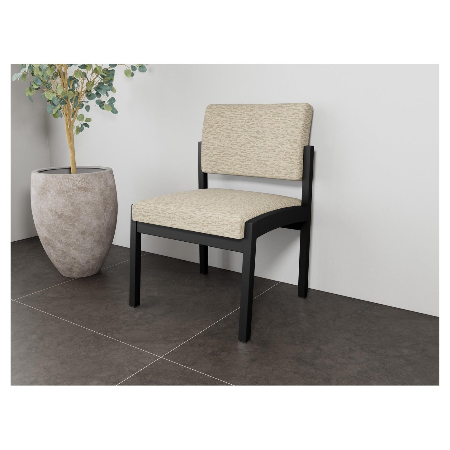 Lenox Steel Waiting Reception Armless Guest Chair Metal Frame