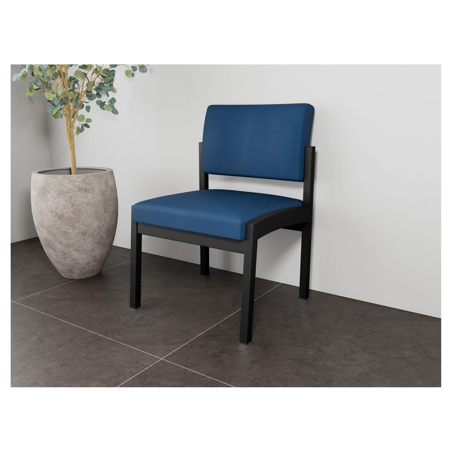 Lenox Steel Waiting Reception Armless Guest Chair Metal Frame