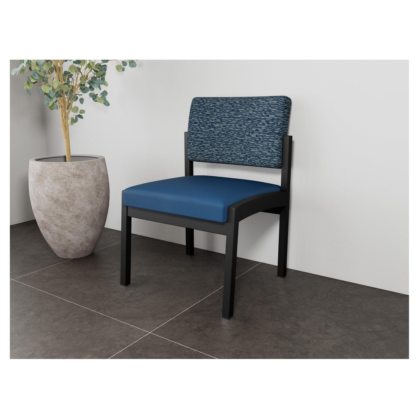 Lenox Steel Waiting Reception Armless Guest Chair Metal Frame