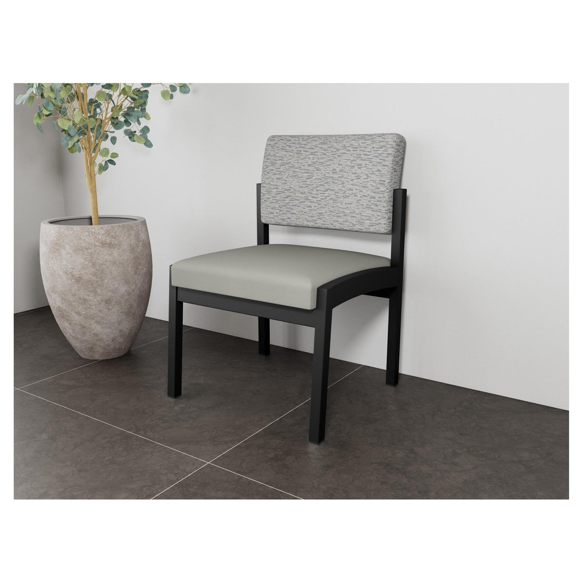 Lenox Steel Waiting Reception Armless Guest Chair Metal Frame