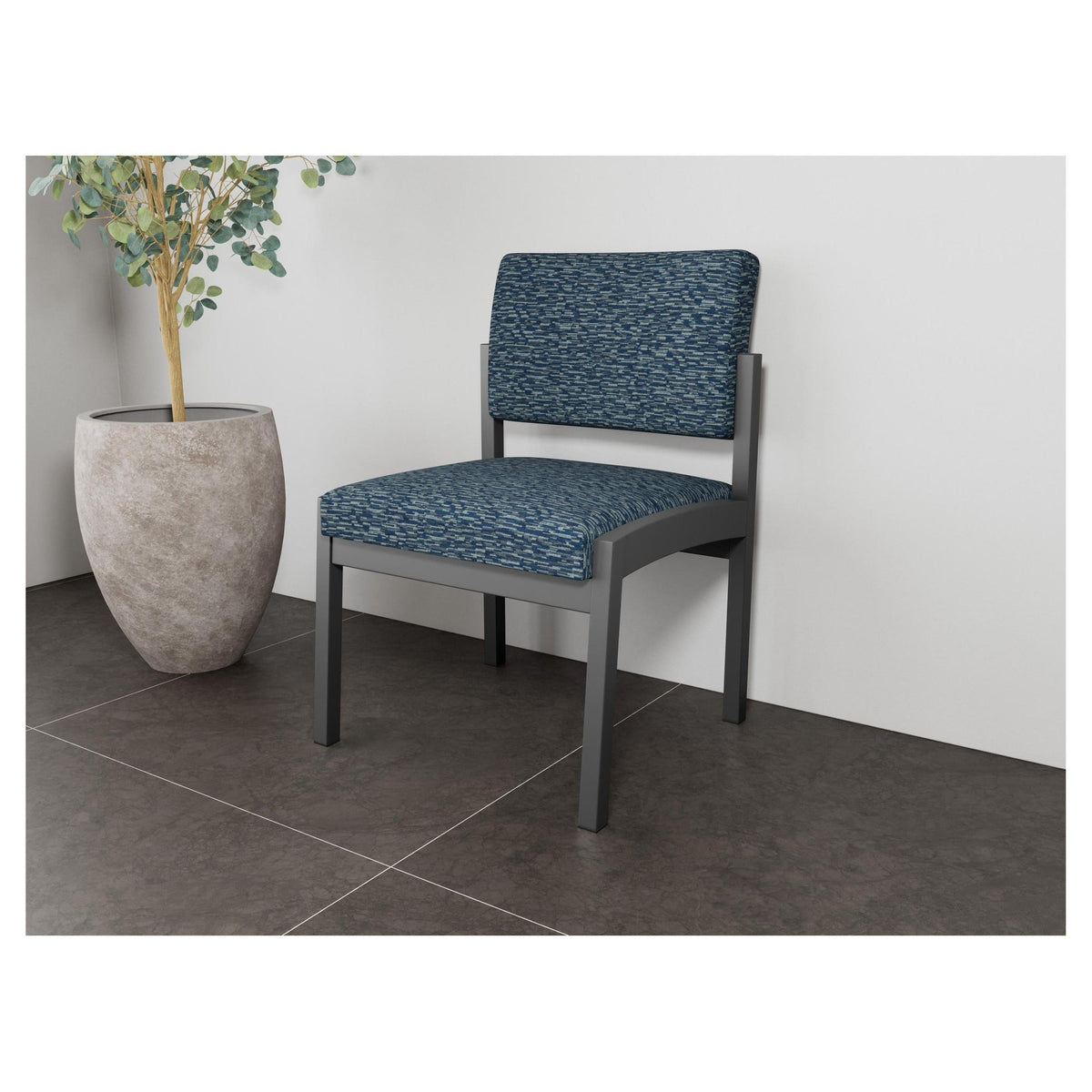 Lenox Steel Waiting Reception Armless Guest Chair Metal Frame