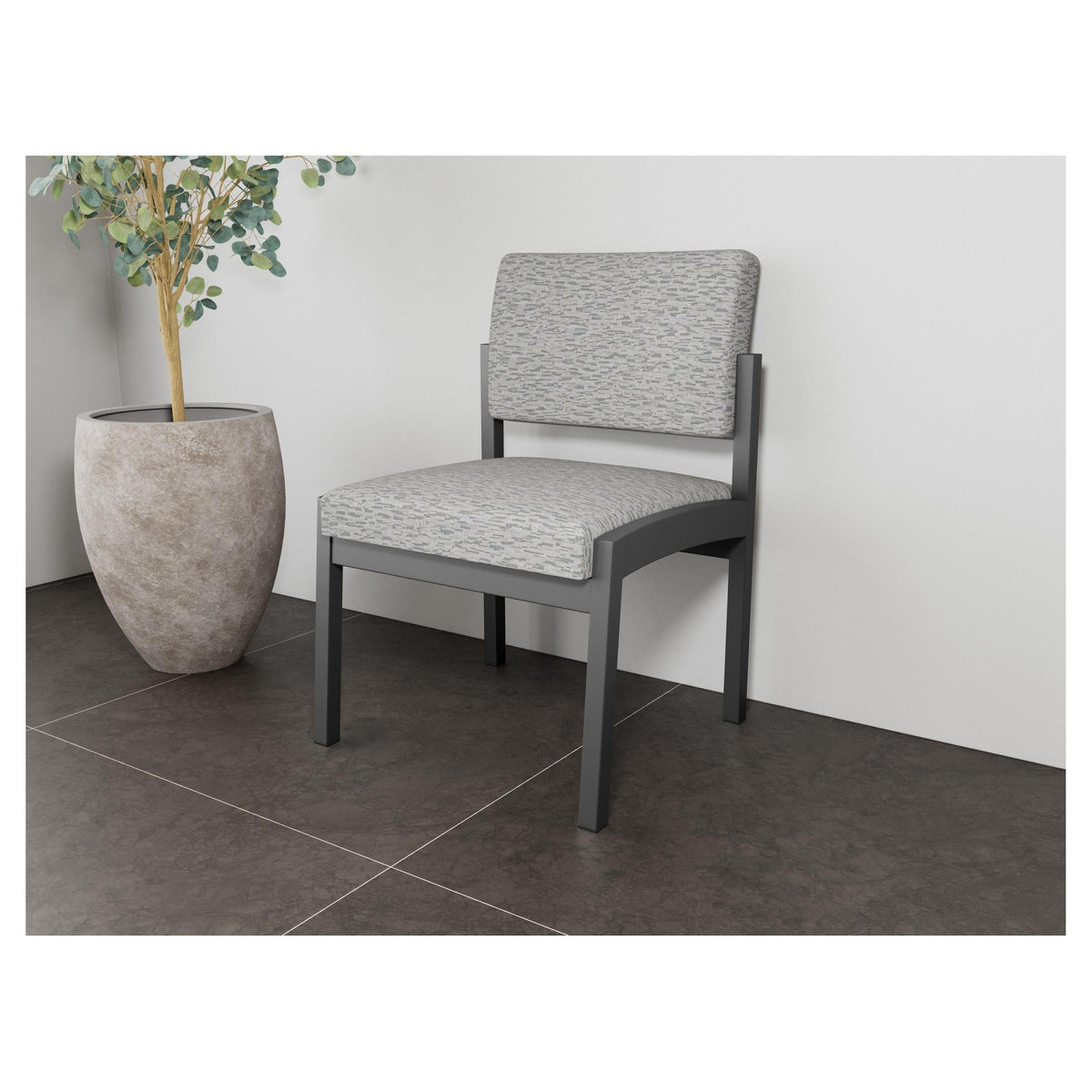 Lenox Steel Waiting Reception Armless Guest Chair Metal Frame