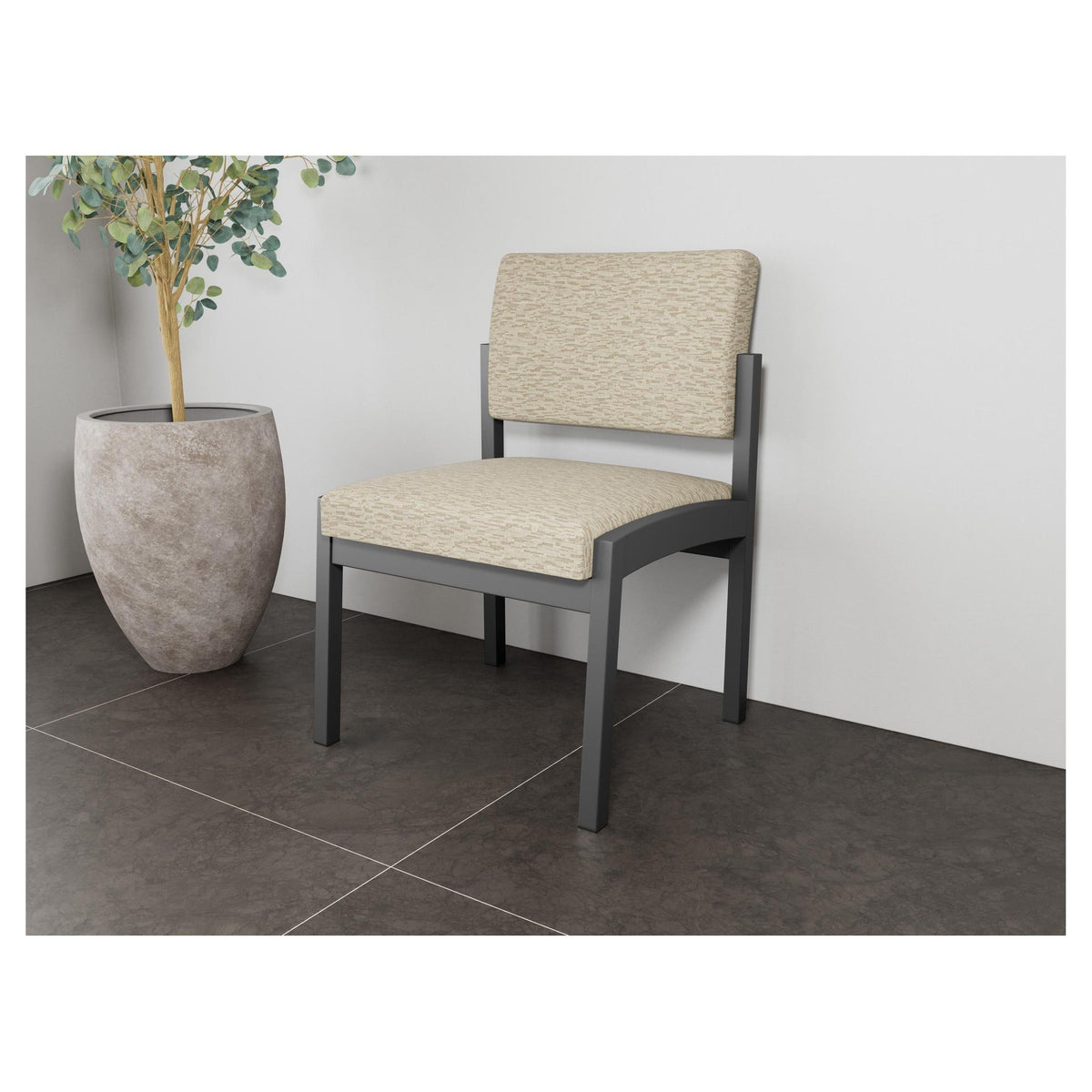Lenox Steel Waiting Reception Armless Guest Chair Metal Frame