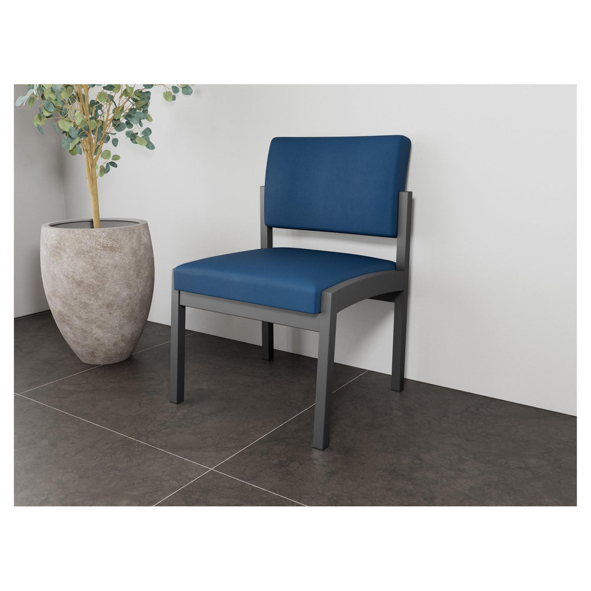Lenox Steel Waiting Reception Armless Guest Chair Metal Frame