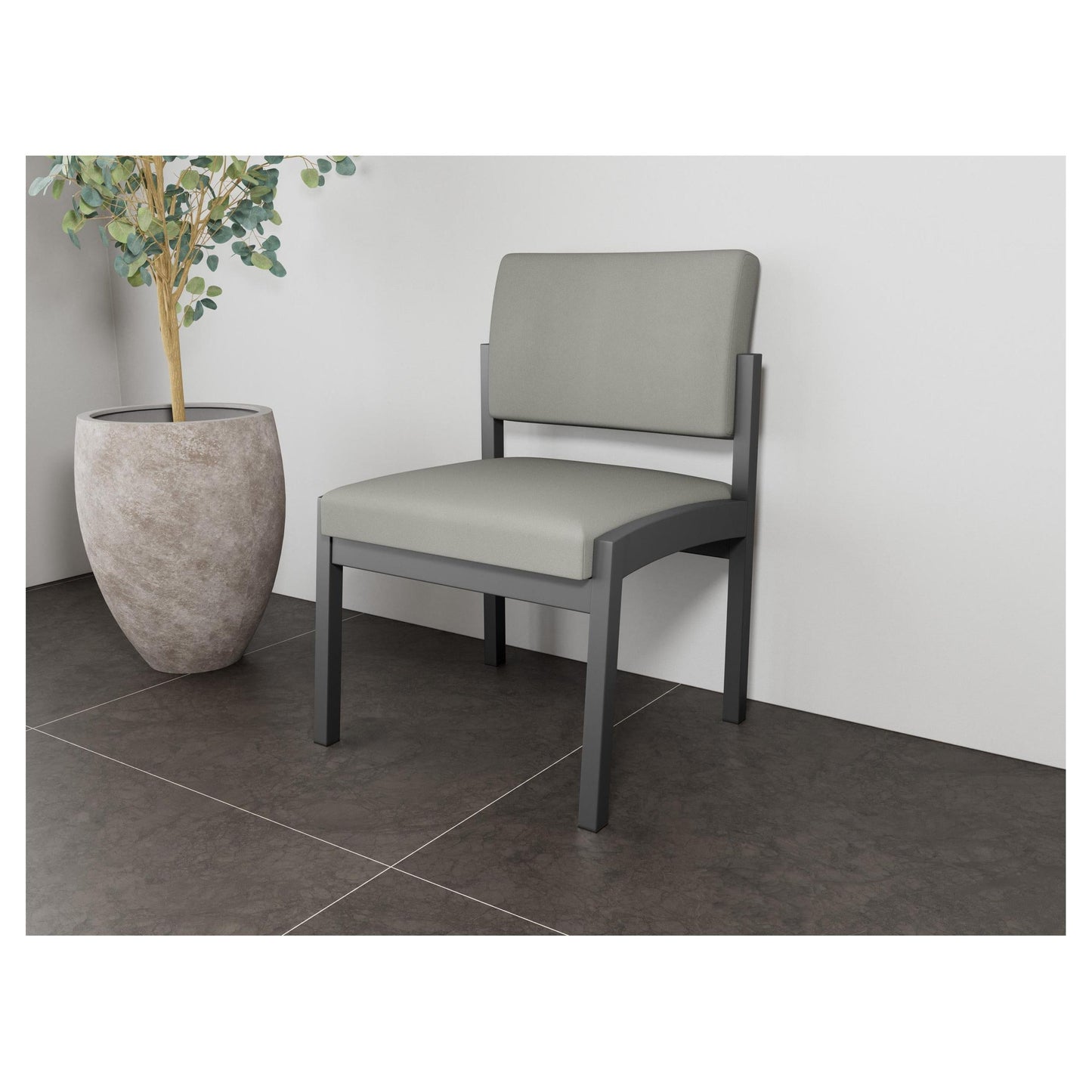 Lenox Steel Waiting Reception Armless Guest Chair Metal Frame