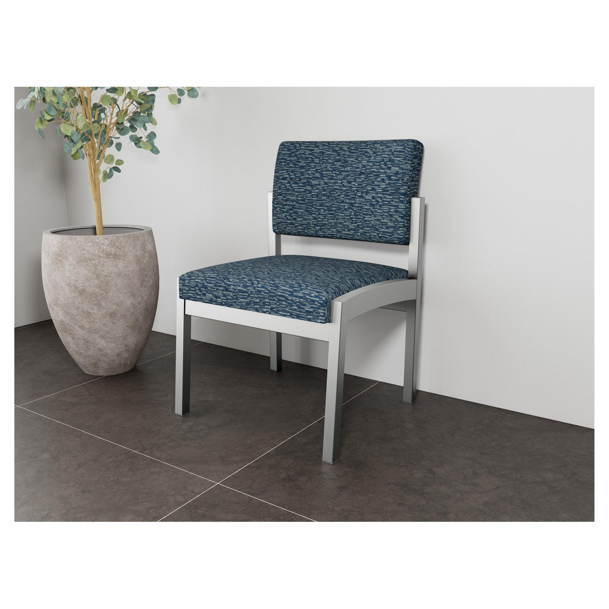 Lenox Steel Waiting Reception Armless Guest Chair Metal Frame
