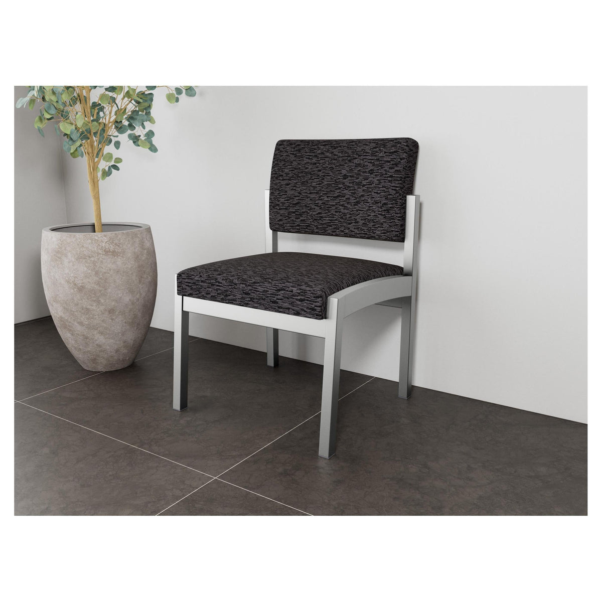 Lenox Steel Waiting Reception Armless Guest Chair Metal Frame