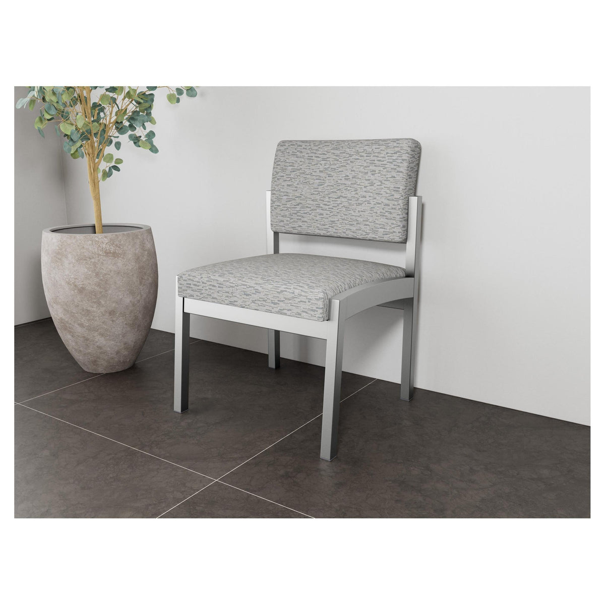 Lenox Steel Waiting Reception Armless Guest Chair Metal Frame