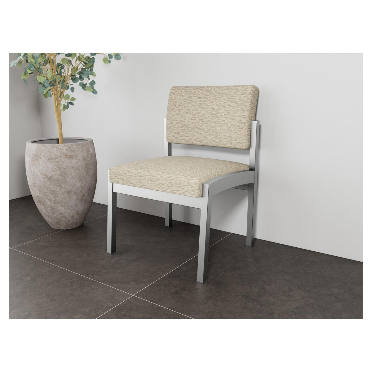 Lenox Steel Waiting Reception Armless Guest Chair Metal Frame
