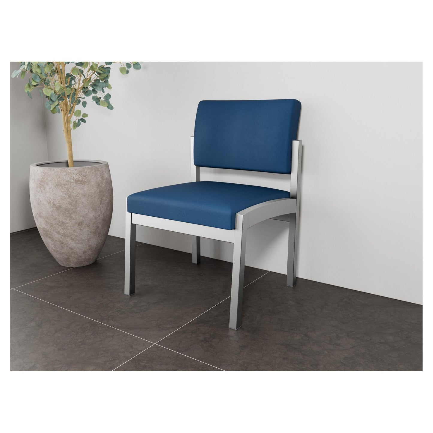 Lenox Steel Waiting Reception Armless Guest Chair Metal Frame