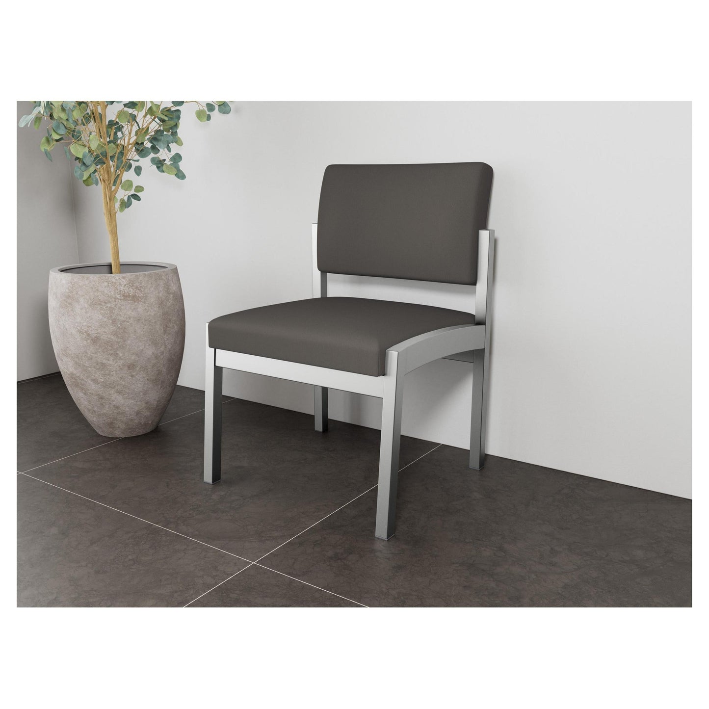 Lenox Steel Waiting Reception Armless Guest Chair Metal Frame