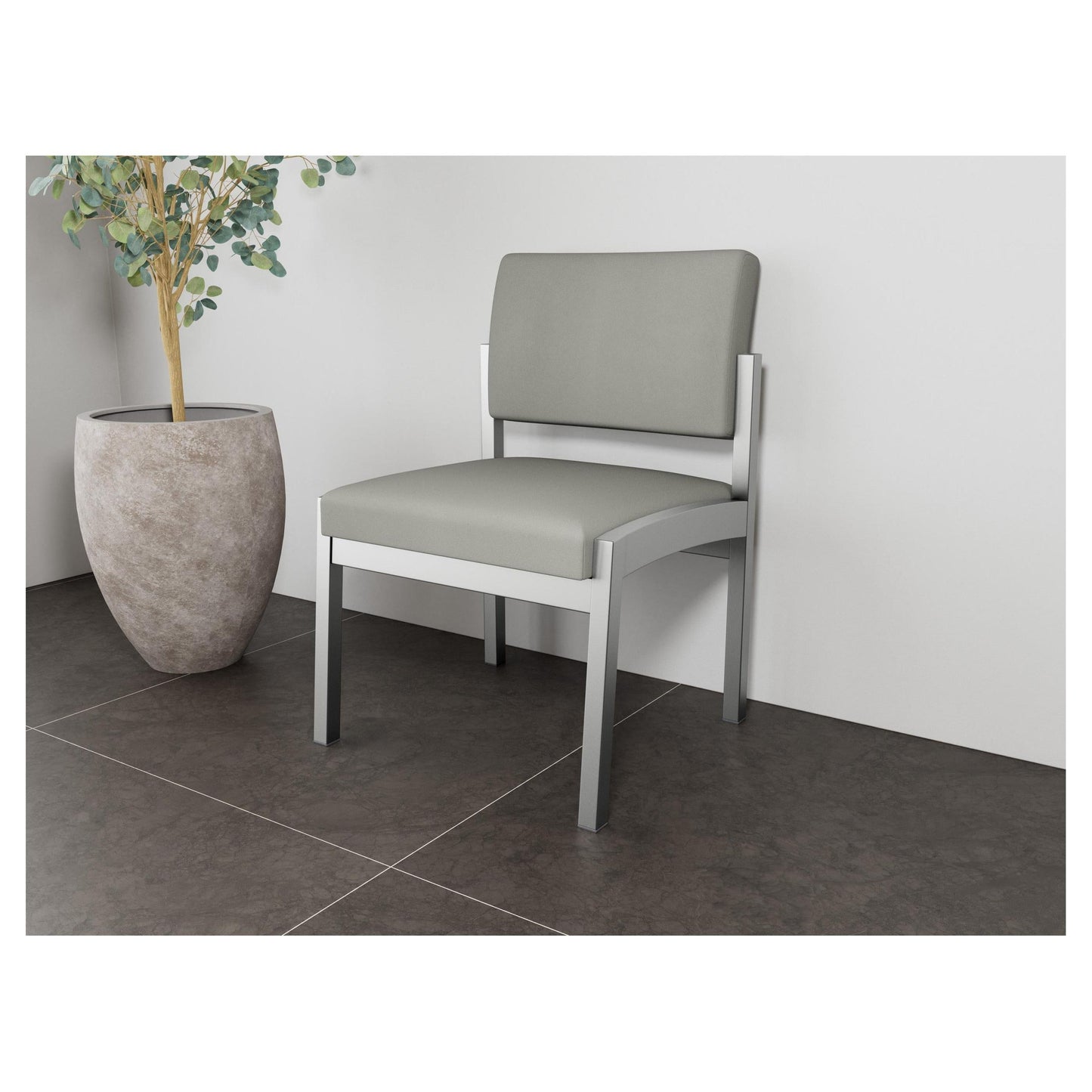 Lenox Steel Waiting Reception Armless Guest Chair Metal Frame
