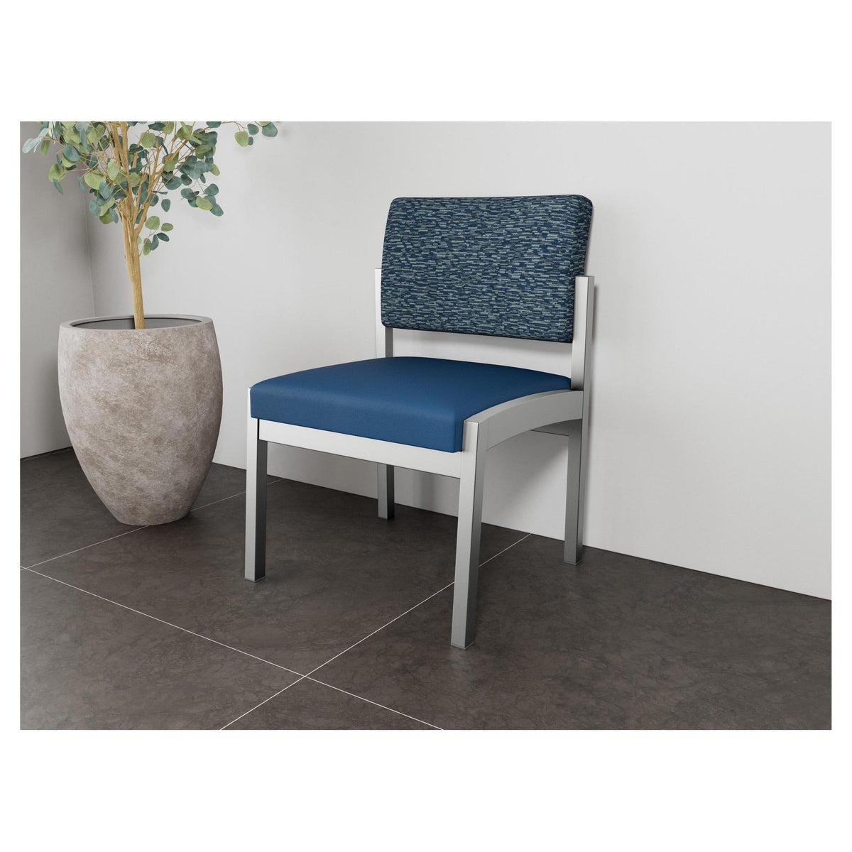 Lenox Steel Waiting Reception Armless Guest Chair Metal Frame