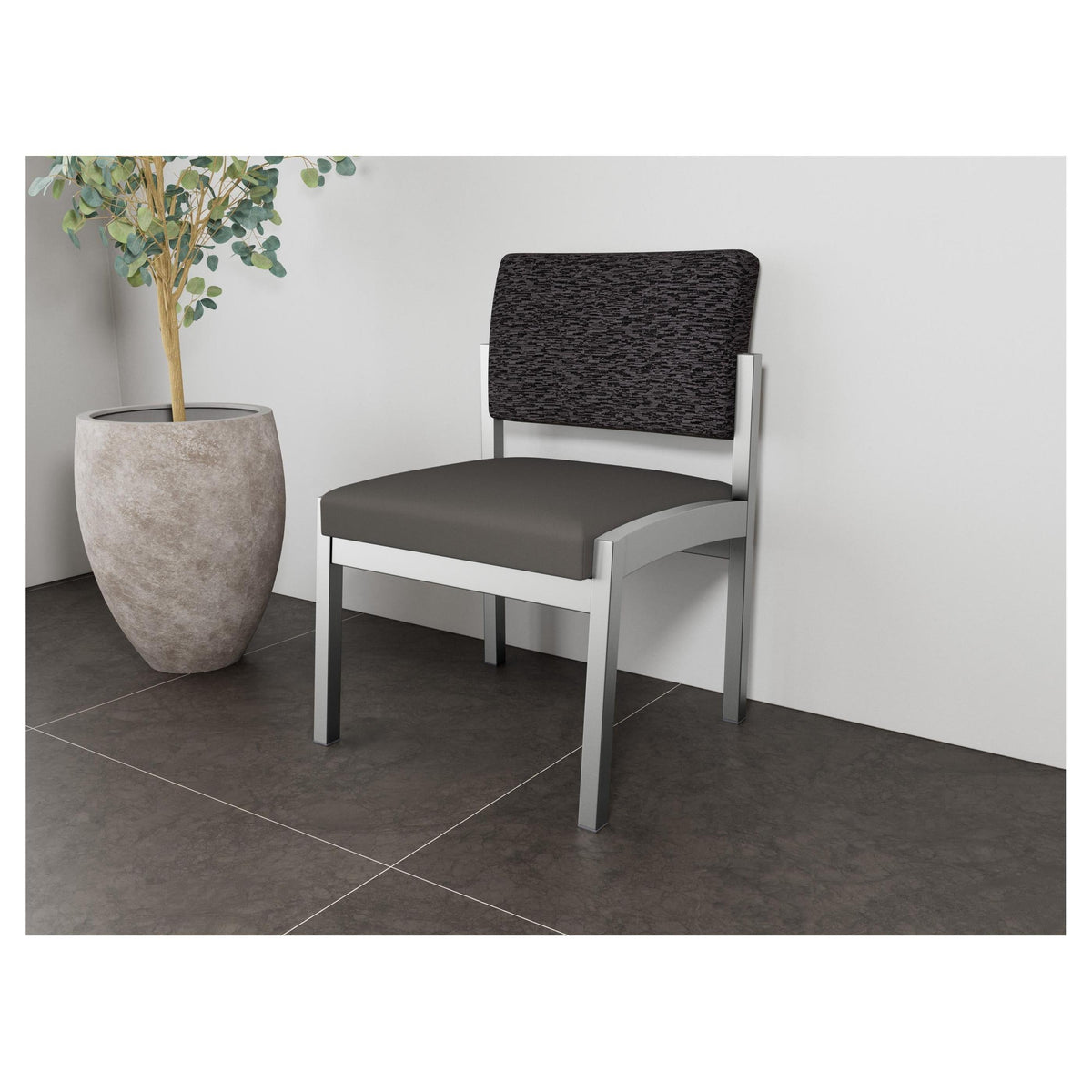 Lenox Steel Waiting Reception Armless Guest Chair Metal Frame