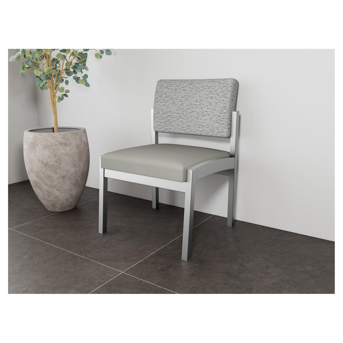 Lenox Steel Waiting Reception Armless Guest Chair Metal Frame