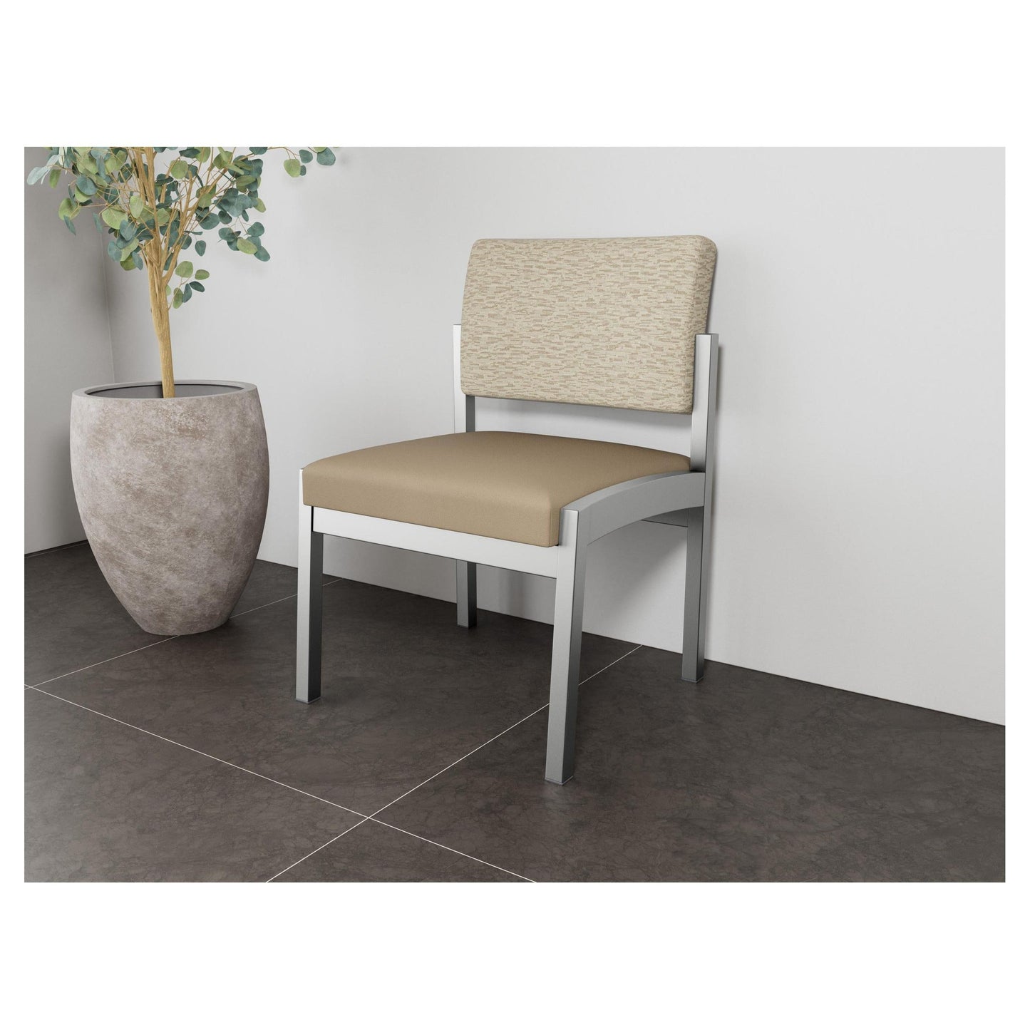 Lenox Steel Waiting Reception Armless Guest Chair Metal Frame