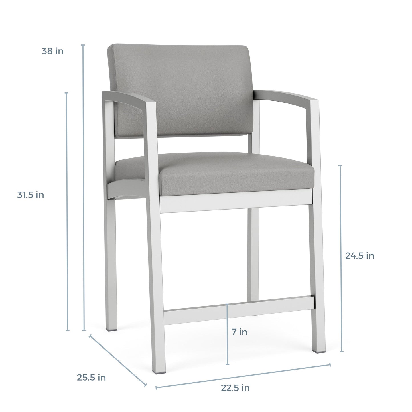Lenox Steel Waiting Reception Hip Chair Metal Frame