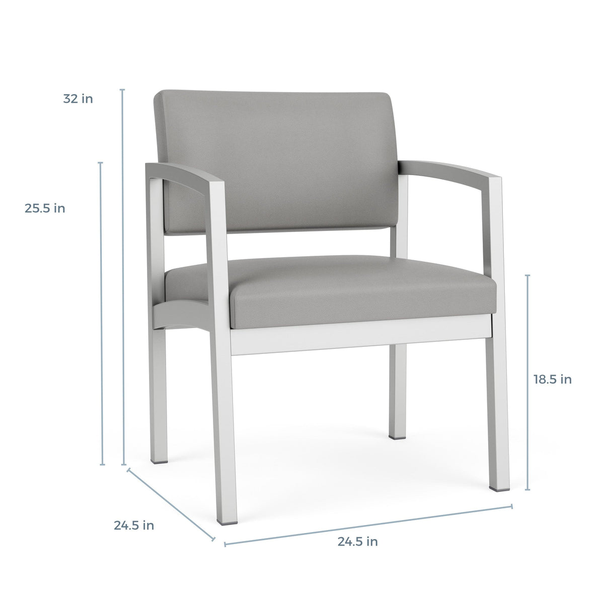 Lenox Steel Waiting Reception Wide Guest Chair Metal Frame
