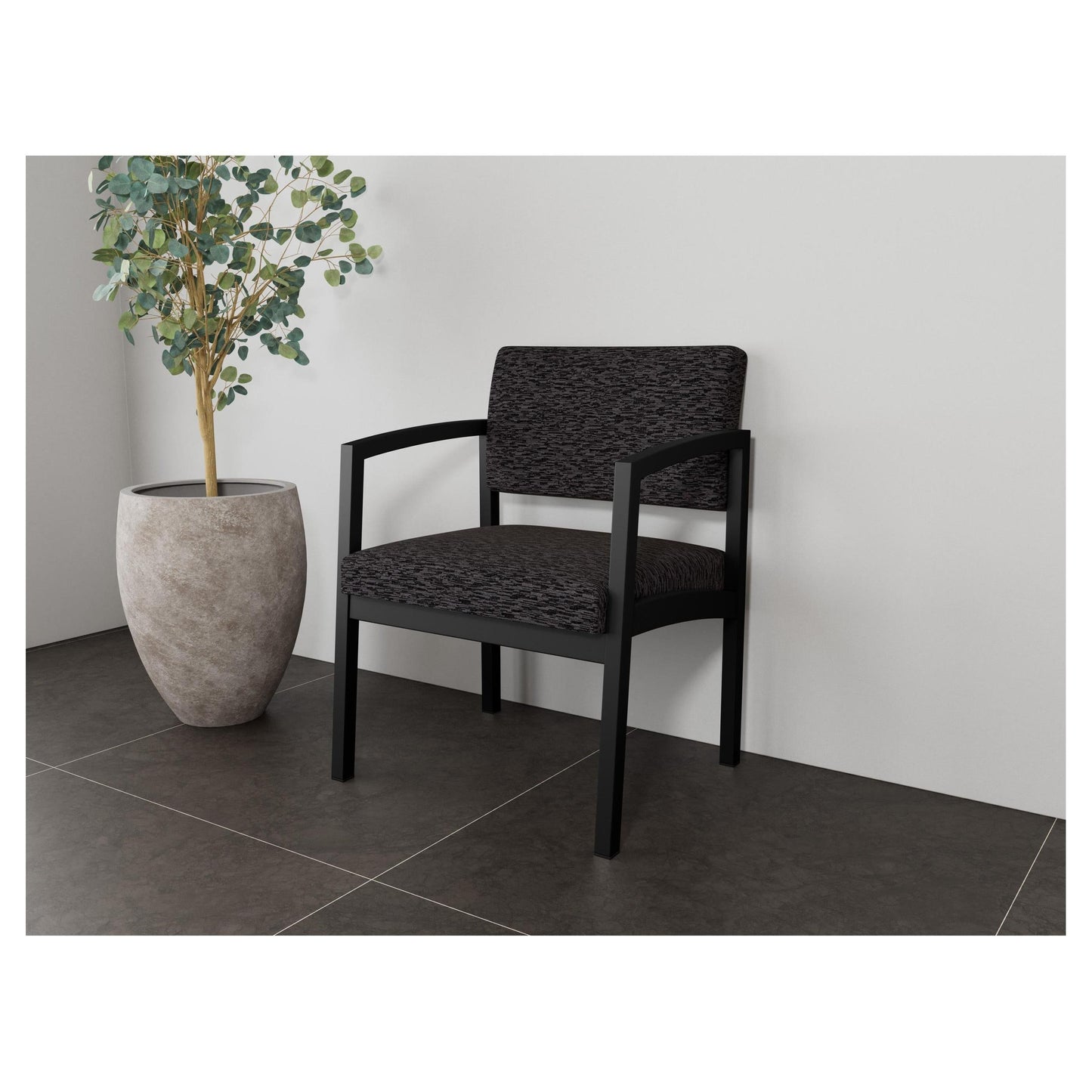 Lenox Steel Waiting Reception Wide Guest Chair Metal Frame