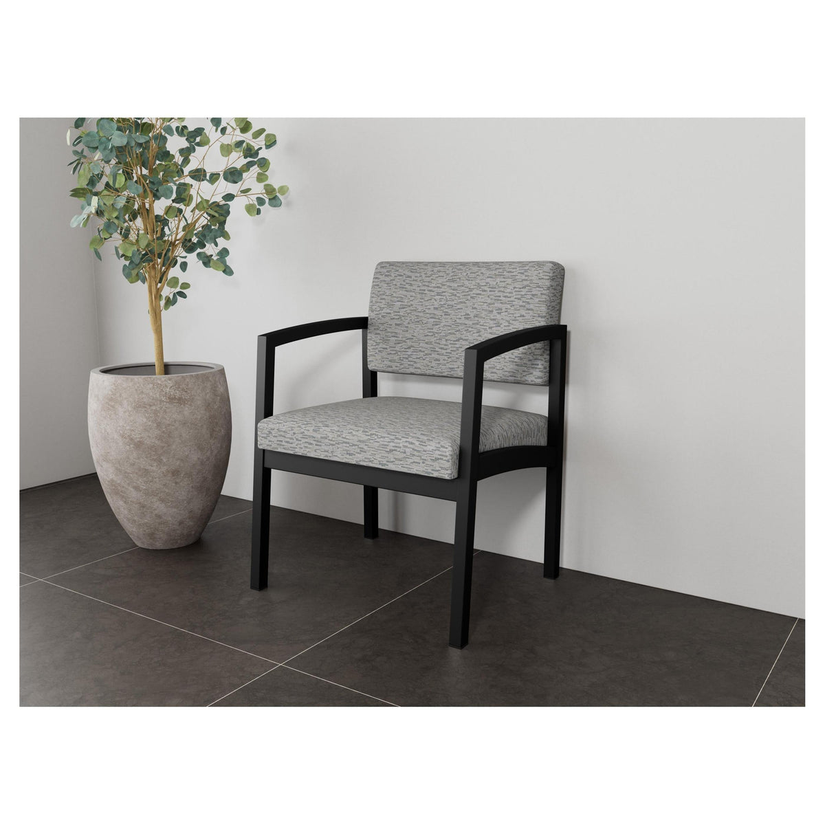 Lenox Steel Waiting Reception Wide Guest Chair Metal Frame