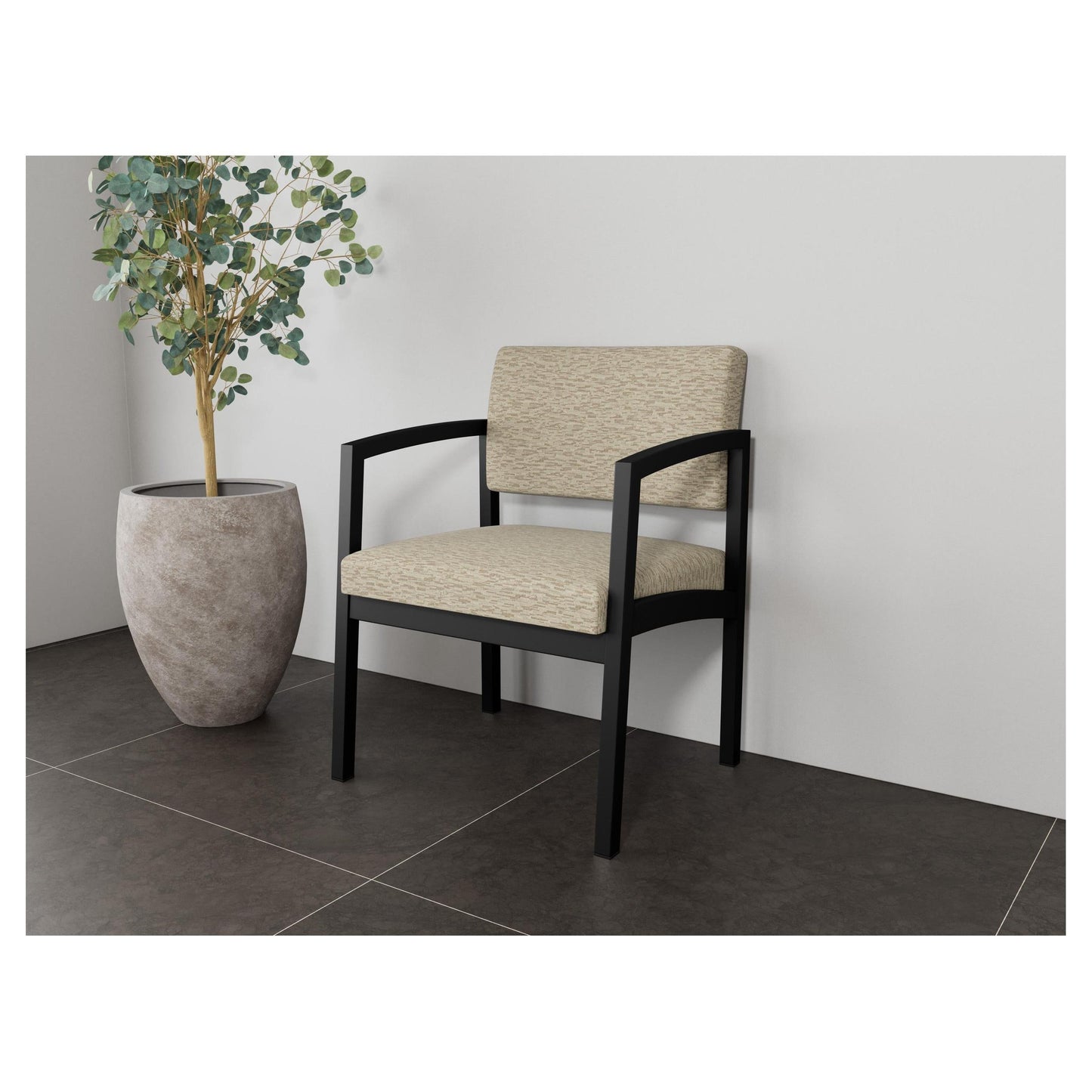 Lenox Steel Waiting Reception Wide Guest Chair Metal Frame