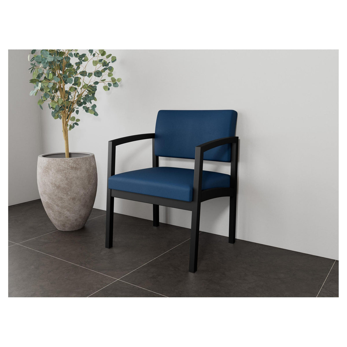 Lenox Steel Waiting Reception Wide Guest Chair Metal Frame