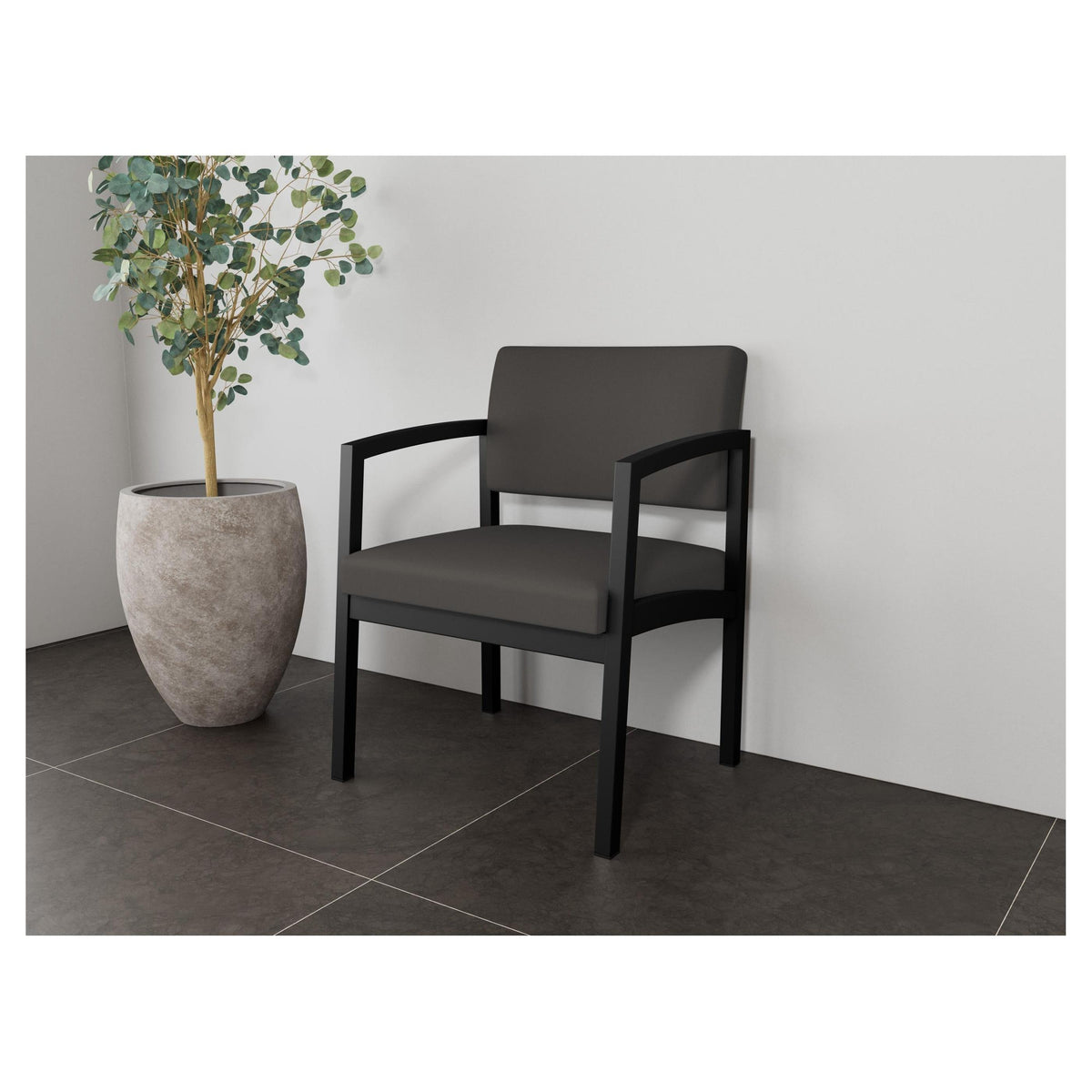 Lenox Steel Waiting Reception Wide Guest Chair Metal Frame