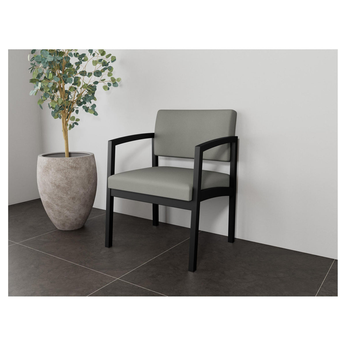 Lenox Steel Waiting Reception Wide Guest Chair Metal Frame