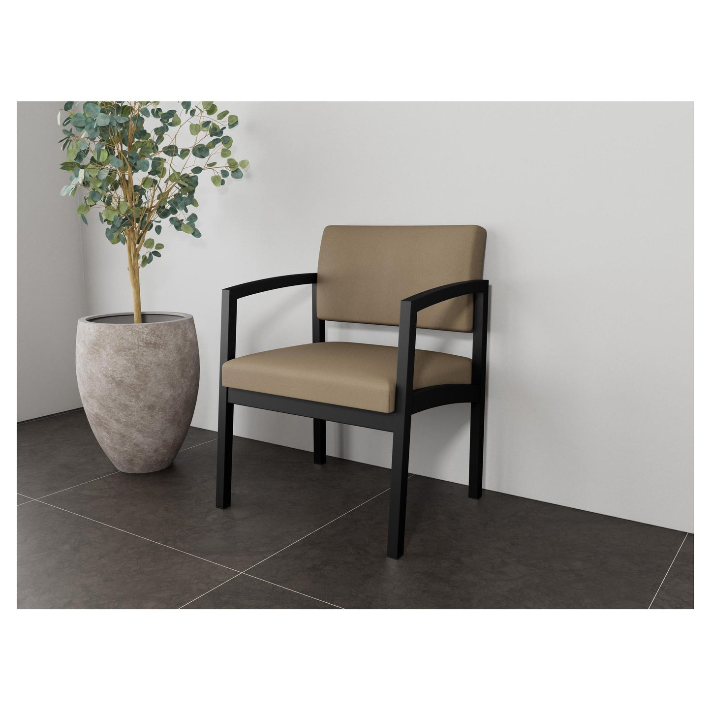 Lenox Steel Waiting Reception Wide Guest Chair Metal Frame