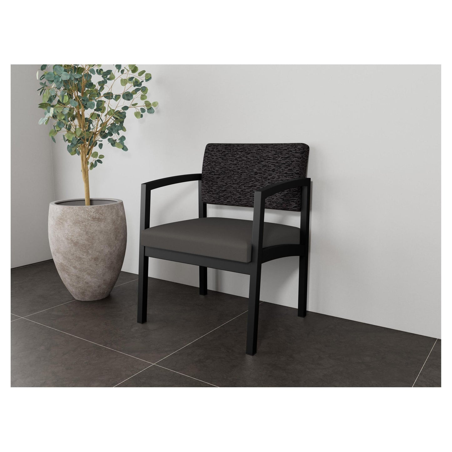 Lenox Steel Waiting Reception Wide Guest Chair Metal Frame
