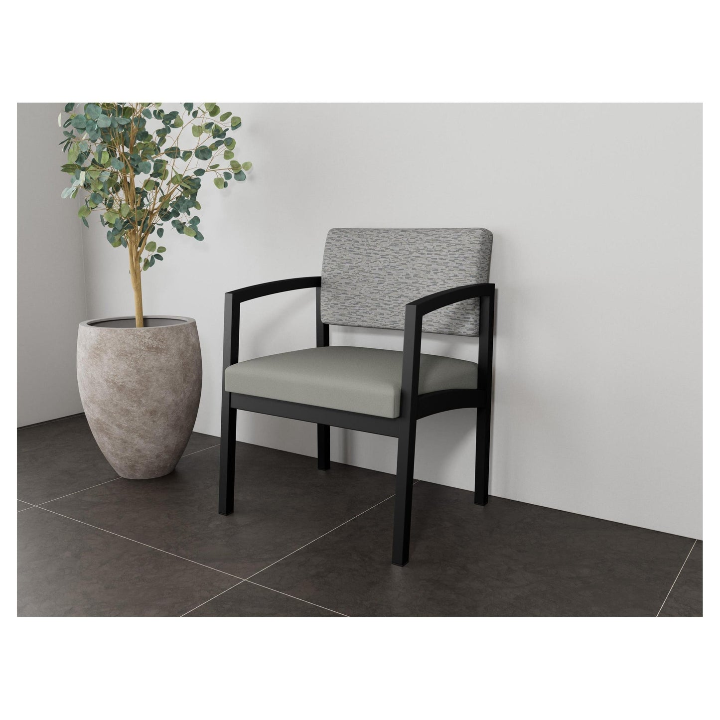 Lenox Steel Waiting Reception Wide Guest Chair Metal Frame